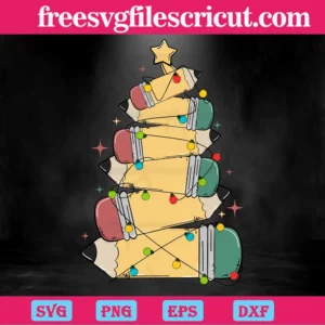 Funny Pencil Tower Christmas Light, Scalable Vector Graphics Invert