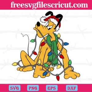 Funny Pluto Disney Christmas Lights, Svg Png Dxf Eps Cricut Files