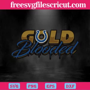 Gold Blooded Indianapolis Colts, High-Quality Svg Files Invert