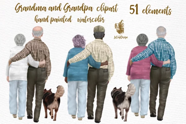 Grandma And Grandpa Clipart Png