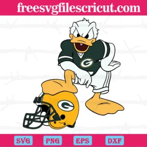 Green Bay Packers Donald Duck, Svg Cut Files