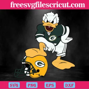 Green Bay Packers Donald Duck, Svg Cut Files Invert