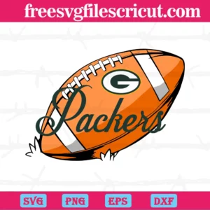 Green Bay Packers Nfl Ball, Vector Illustrations