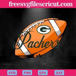 Green Bay Packers Nfl Ball, Vector Illustrations Invert