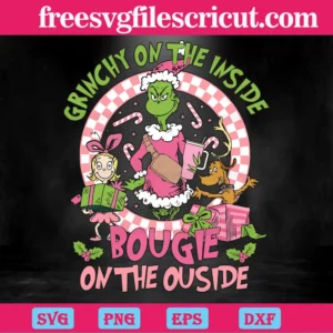 Grinchy On The Inside Christmas Friends, Svg Png Dxf Eps Cricut Invert