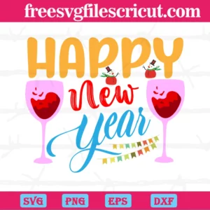 Happy New Year 2024 Disco Ball, Svg Png Dxf Eps, Svg Png Dxf Eps Cricut Files Invert