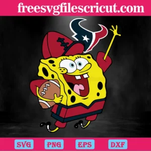 Houston Texans Football Spongebob, Svg Png Dxf Eps Cricut Silhouette Invert