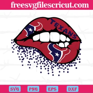 Houston Texans Inspired Lips, Cutting File Svg