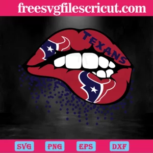 Houston Texans Inspired Lips, Cutting File Svg Invert