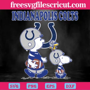 Indianapolis Colts Charlie Brown And Snoopy, Svg Png Dxf Eps