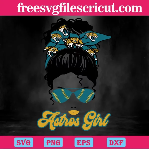 Jacksonville Jaguars Astro Girl, Svg Png Dxf Eps Digital Files Invert