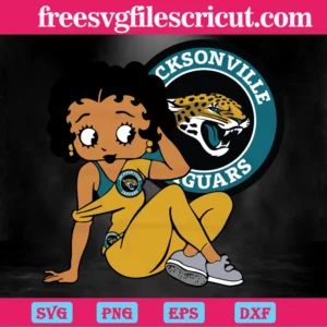 Jacksonville Jaguars Betty Boop, Svg Png Dxf Eps Digital Files Invert