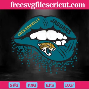Jacksonville Jaguars Inspired Lips, Scalable Vector Graphics Invert