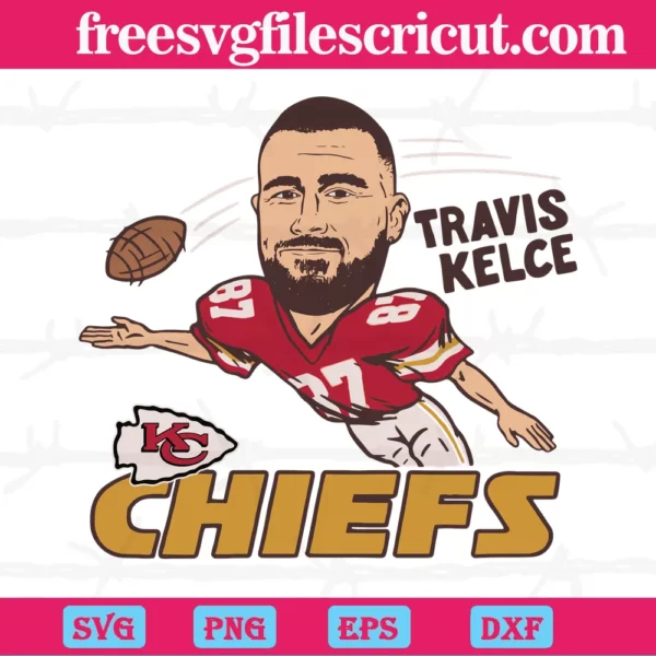 Kansas City Chiefs Travis Kelce Football Player, Svg Cut Files