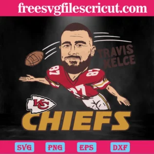 Kansas City Chiefs Travis Kelce Football Player, Svg Cut Files - free ...