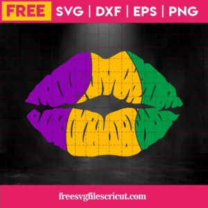 Lips Mardi Gras Svg Free Invert