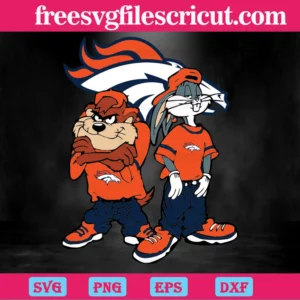 Looney Tunes Hip Hop Denver Broncos, Svg Png Dxf Eps Digital Download Invert