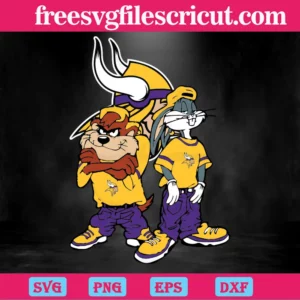 Looney Tunes Hip Hop Minnesota Vikings, Cutting File Svg Invert