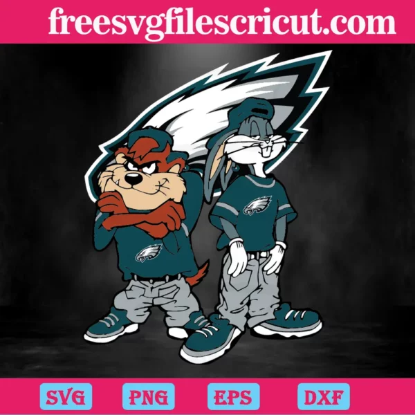 Looney Tunes Hip Hop Philadelphia Eagles, Svg Png Dxf Eps Digital Download Invert