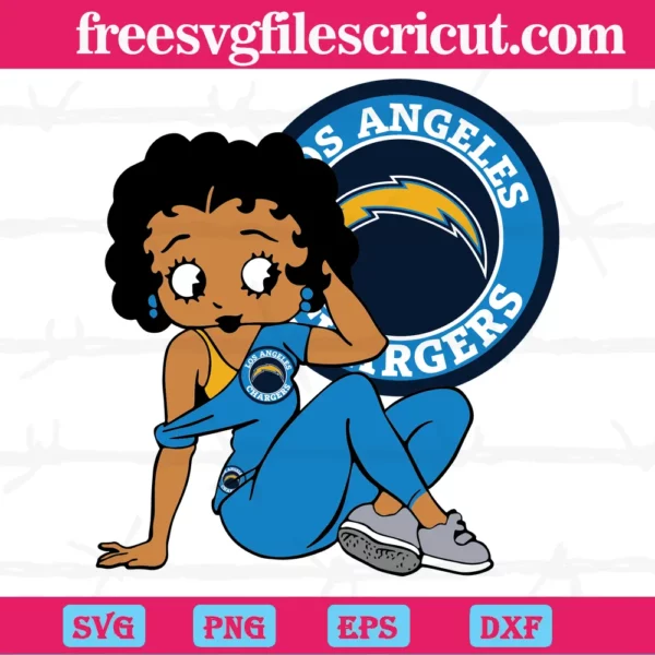 Los Angeles Chargers Betty Boop, Svg Png Dxf Eps Digital Download