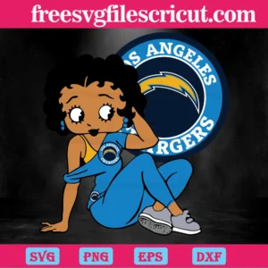 Los Angeles Chargers Betty Boop, Svg Png Dxf Eps Digital Download Invert