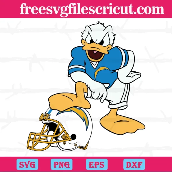 Los Angeles Chargers Donald Duck, Svg Files