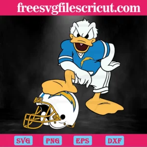 Los Angeles Chargers Donald Duck, Svg Files Invert