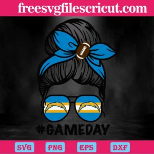 Los Angeles Chargers Messy Bun Mom Game Day, Design Files Invert