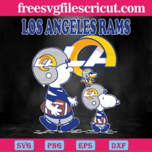 Los Angeles Rams Charlie Brown And Snoopy, Svg Png Dxf Eps Designs Download