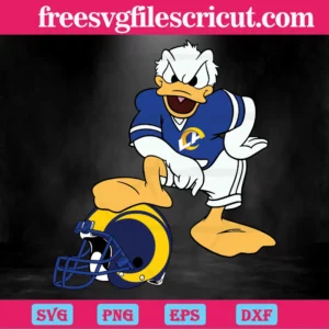 Los Angeles Rams Donald Duck, Svg Png Dxf Eps Digital Download Invert