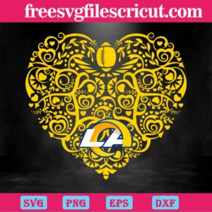 Los Angeles Rams Football Heart, Svg File Formats