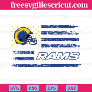 Los Angeles Rams Helmet Logo Flag, Laser Cut Svg Files