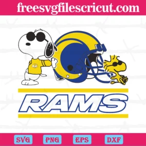 Los Angeles Rams Snoopy Woodstock, Svg Clipart Invert
