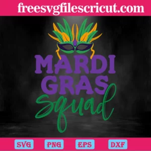 Mardi Gras Squad, Laser Cut Svg Files Invert