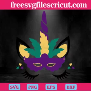Mardi Gras Unicorn Svg Invert
