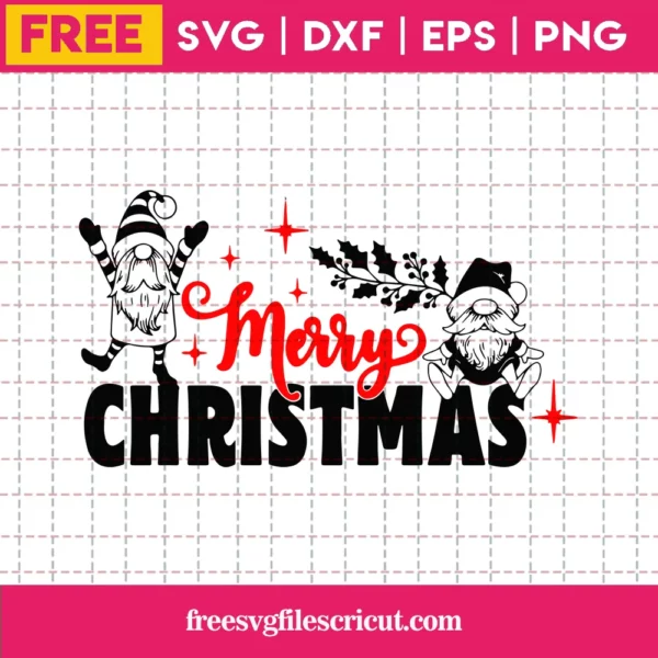 Merry Christmas Gnomes Svg Clipart Free