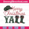 Merry Christmas Yall Cowboy Boots, Vector Illustrations