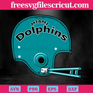 Miami Dolphin Football Helmet, Svg Png Dxf Eps Digital Download Invert