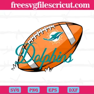 Miami Dolphin Nfl Ball, Svg Png Dxf Eps Cricut Silhouette