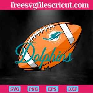Miami Dolphin Nfl Ball, Svg Png Dxf Eps Cricut Silhouette Invert