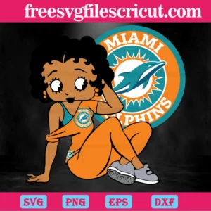 Miami Dolphins Betty Boop, Scalable Vector Graphics Invert