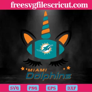 Miami Dolphins Unicorn, Svg Files For Crafting And Diy Projects Invert