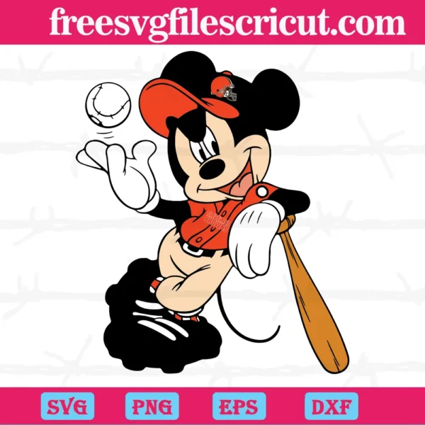 Mickey Mouse Clevelands Browns, Svg Png Dxf Eps Digital Download