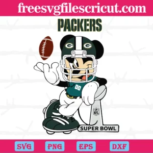 Mickey Mouse Green Bay Packers Nfl Teams, Premium Svg Files