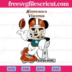 Mickey Mouse Minnesota Vikings, Svg Cut Files