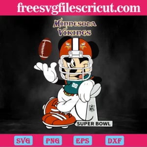 Mickey Mouse Minnesota Vikings, Svg Cut Files Invert