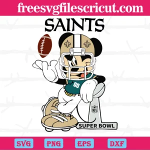 Mickey Mouse New Orleans Saints, Layered Svg Files