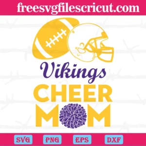 Minnesota Vikings Cheer Mom, Svg Png Dxf Eps Cricut Silhouette