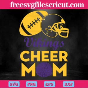 Minnesota Vikings Cheer Mom, Svg Png Dxf Eps Cricut Silhouette Invert