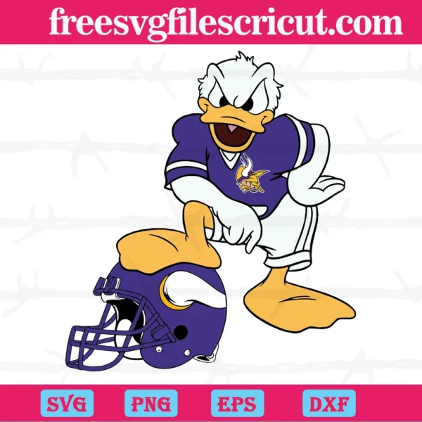 Minnesota Vikings Donald Duck, Svg Png Dxf Eps